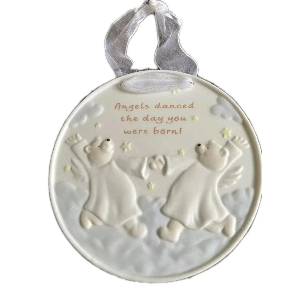Plaque Wall Decor Angels Bear Danced The Day You Were Born‎ Baby Nursery
